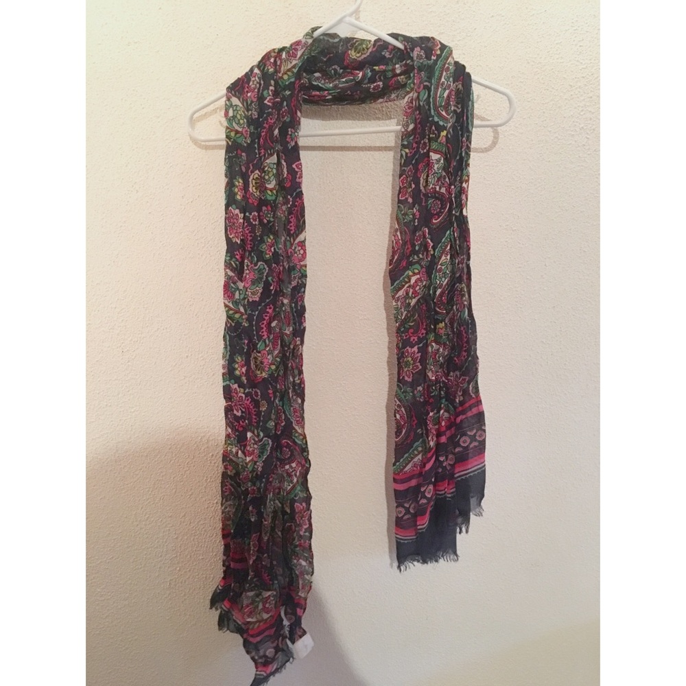 Pink/Green/Navy Paisley (Petal Paisley) Scarf